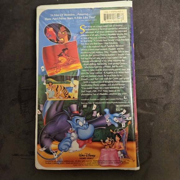 Disney Black Diamond VHS | Aladdin | Beauty and the Beast | Rescuers Down Under - Picture 4 of 15